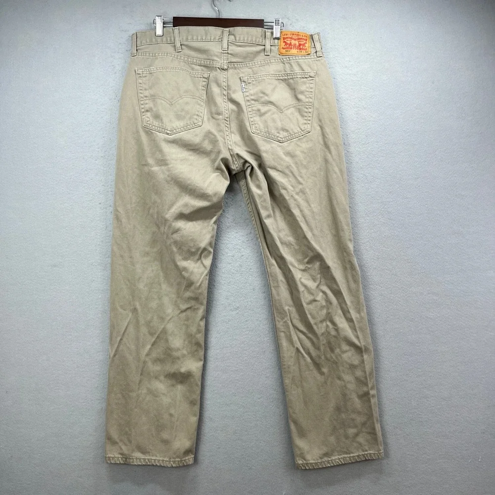 Levis 559 Relaxed Straight Pants Mens 38x30* Khaki Tan Twill Work Utility